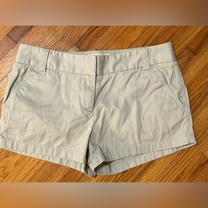 J Crew City Fit Classic Twill Khaki Chino Shorts Size 10